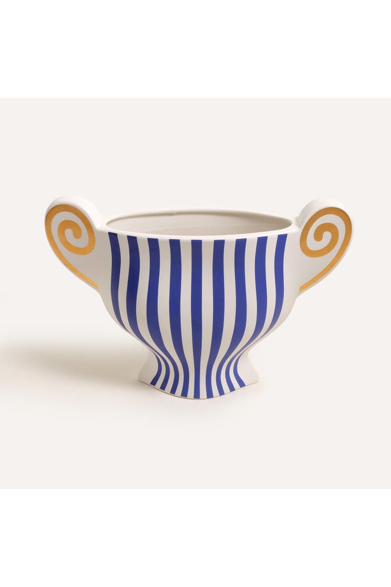 Longhu Ceramic Vase 9" Artisan Accent, Main, color, Blue