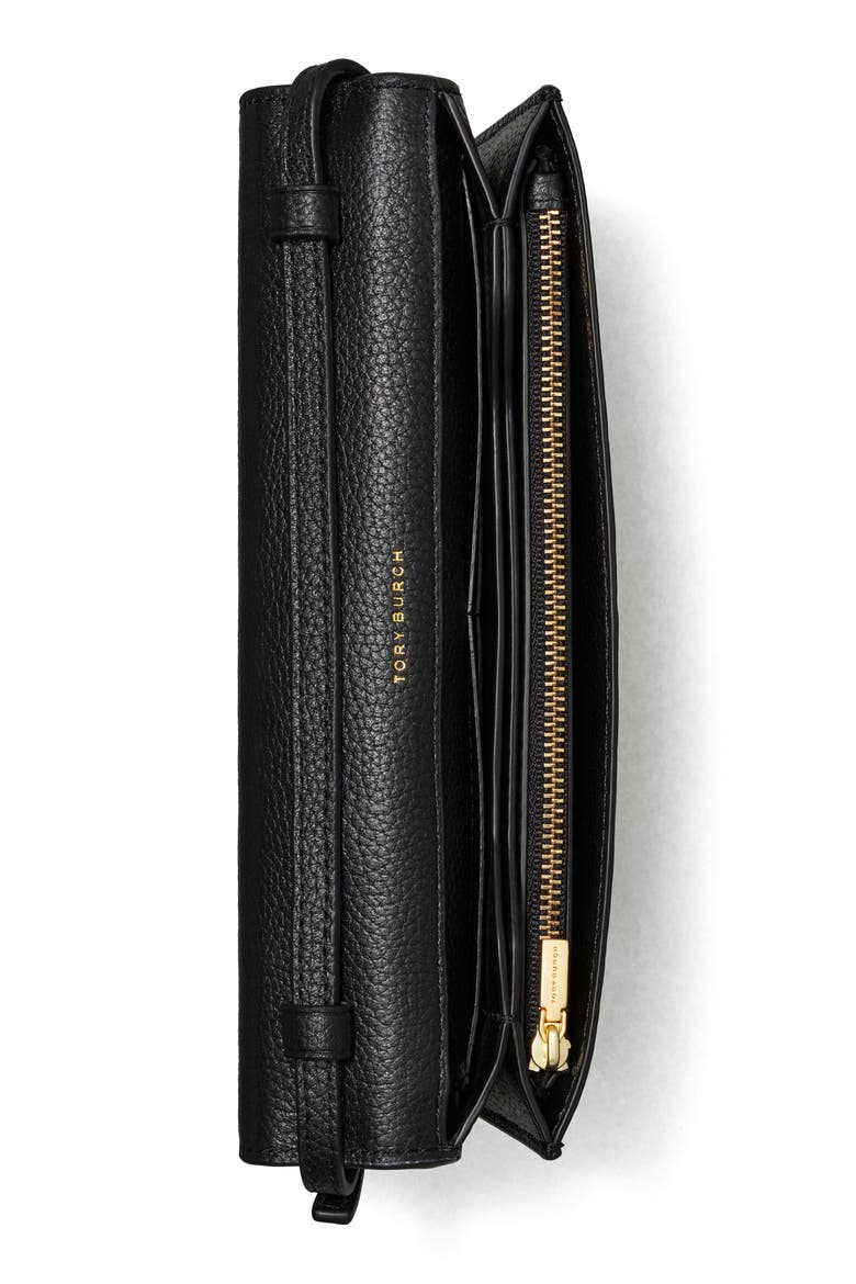 McGraw Leather Wallet Crossbody, Alternate, color, BLACK