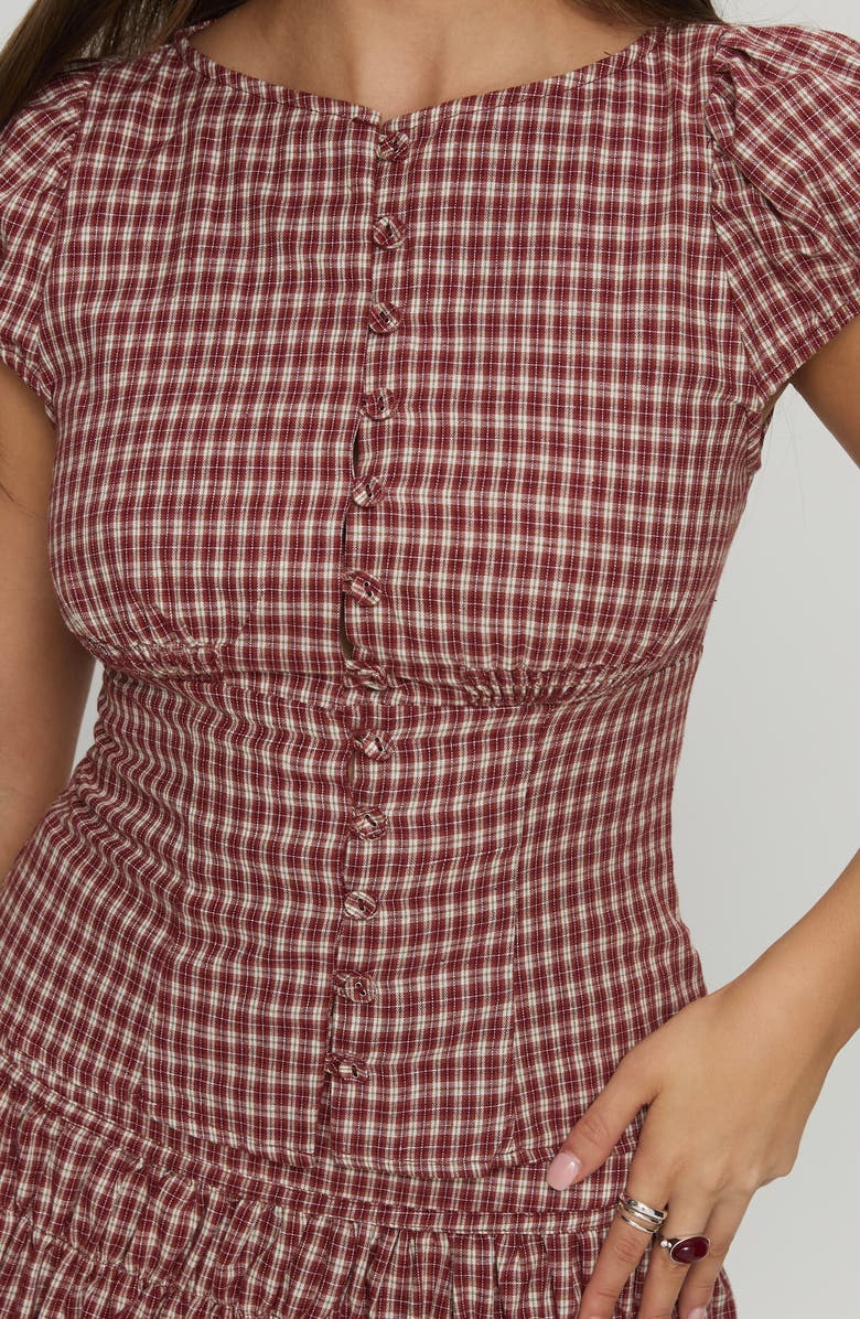 Princess Polly Alixandra Check Print Midi Skirt, Alternate, color, Red Check