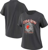 WEAR by Erin Andrews Women's WEAR by Erin Andrews Charcoal Cleveland Browns Boyfriend T-Shirt