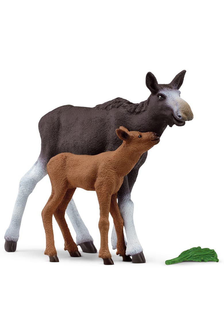 Wild Life Moose Family, Animal Figurines, 3 Pieces, Ages 3+, Alternate, color, Multicolored