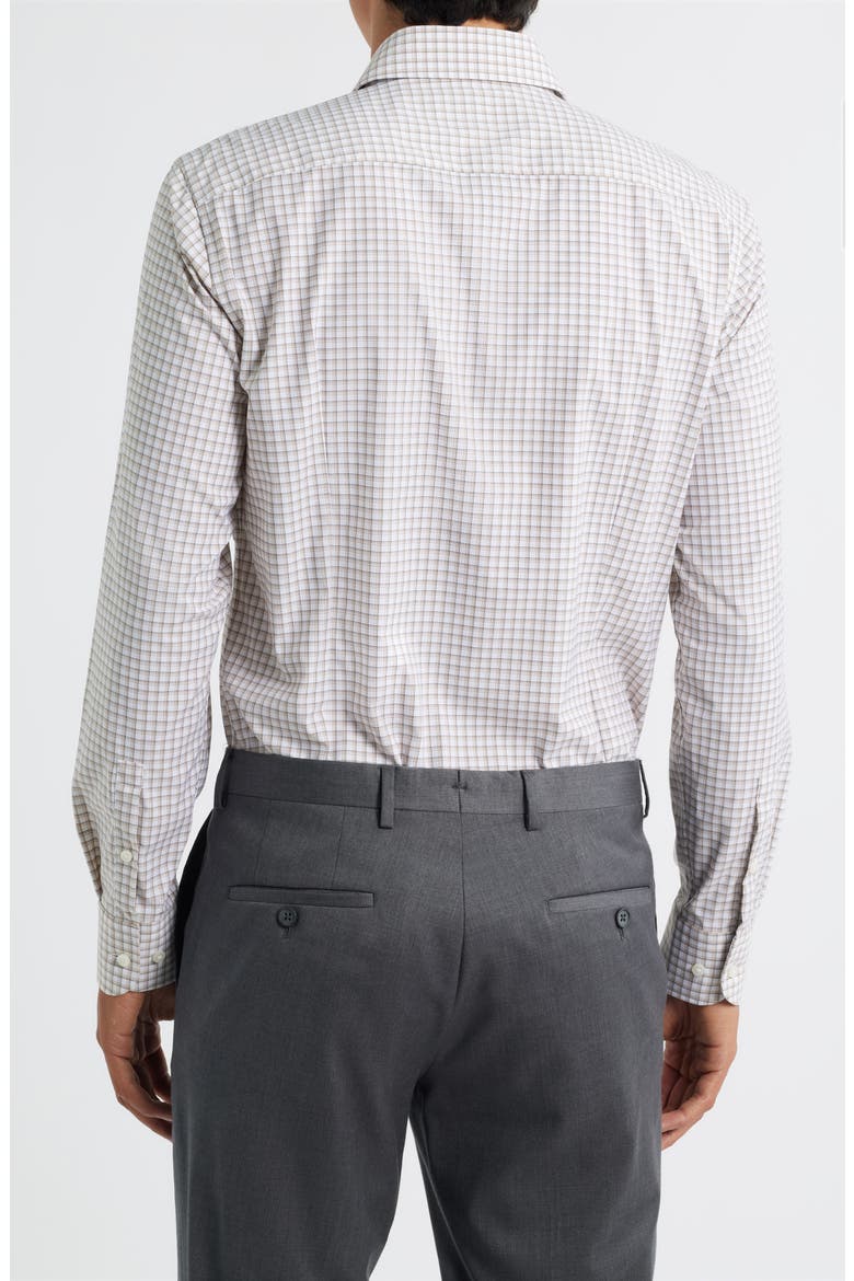 Hank Slim Fit Shadow Check Stretch Dress Shirt, Alternate, color, MEDIUM BEIGE