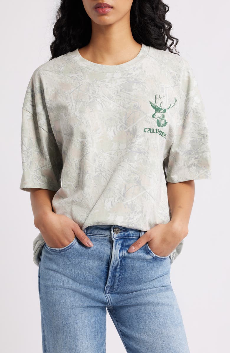 GOLDEN HOUR Big Bear Camp Camo Print Graphic T-Shirt, Main, color, Leaf Camo