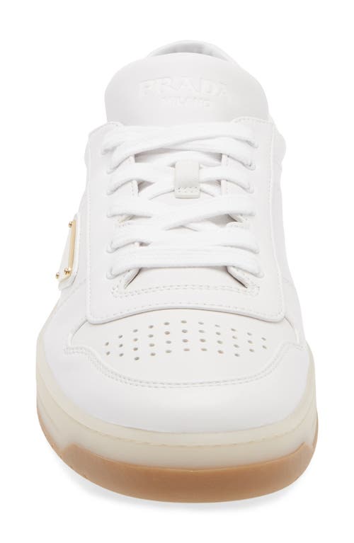 Prada Ivory Leather Lace-up Sneakers In White