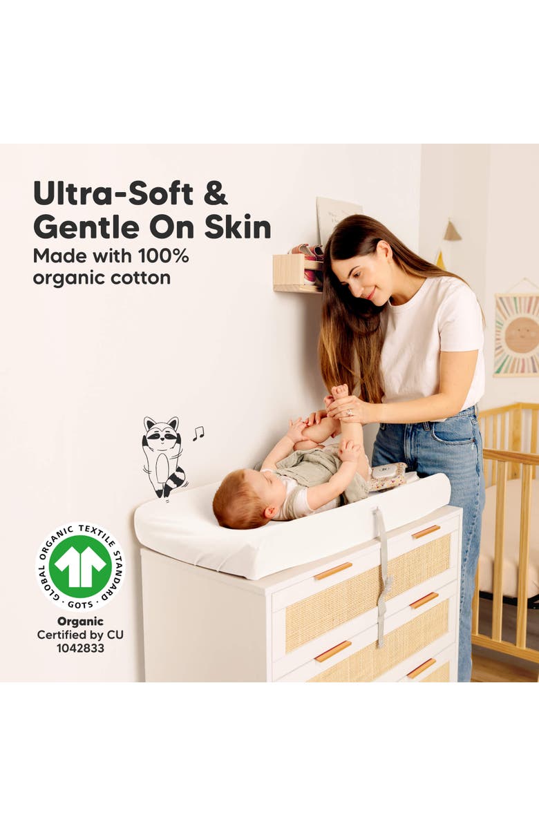 KeaBabies 2-Pack Soothe [Protect+] Waterproof Changing Pad Covers, Alternate, color, Soft White