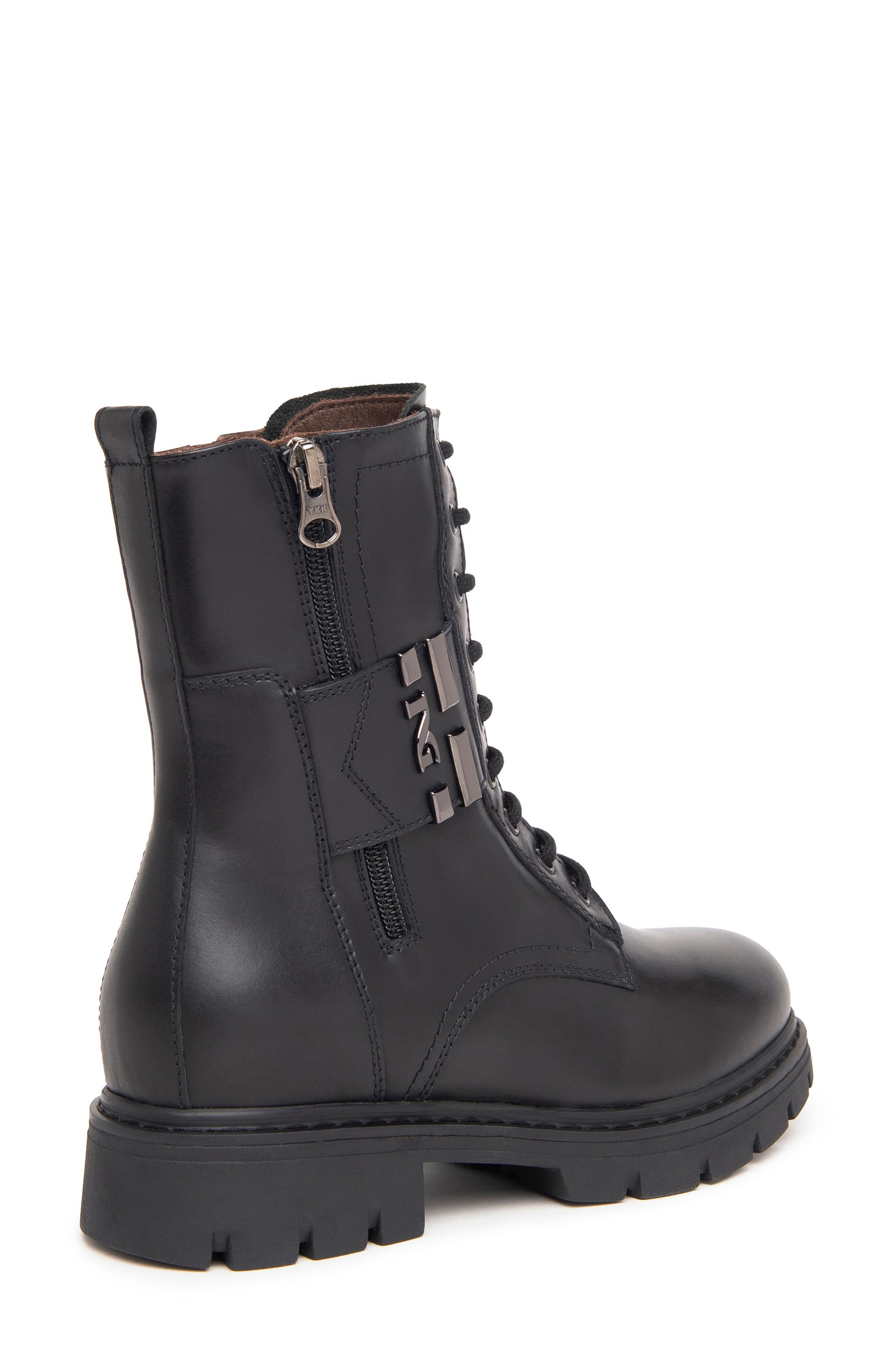 NeroGiardini Logo Strap Bootie, Alternate, color, Black