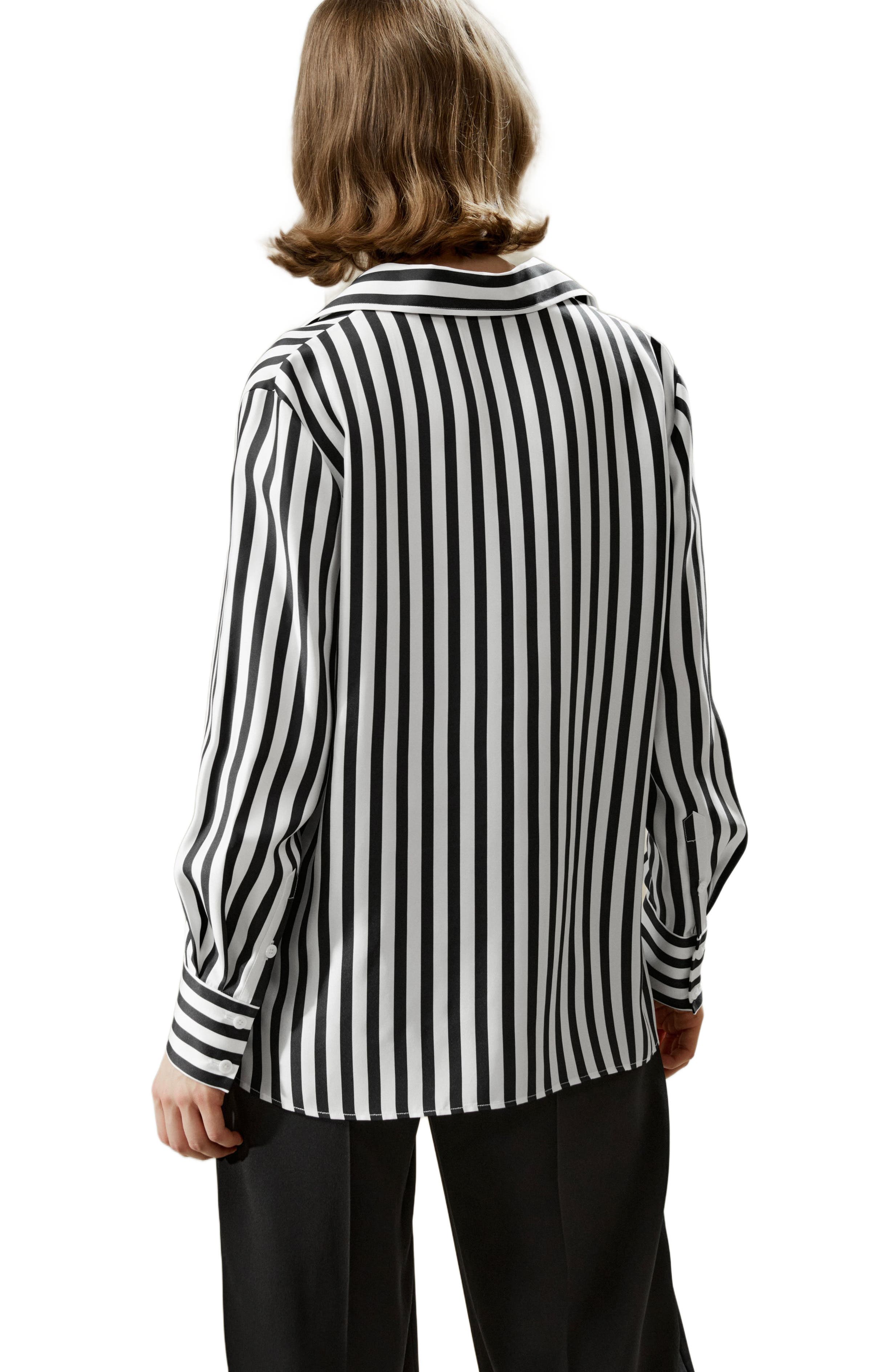 Lilysilk Classic Striped Silk Shirt (Women) | Nordstrom
