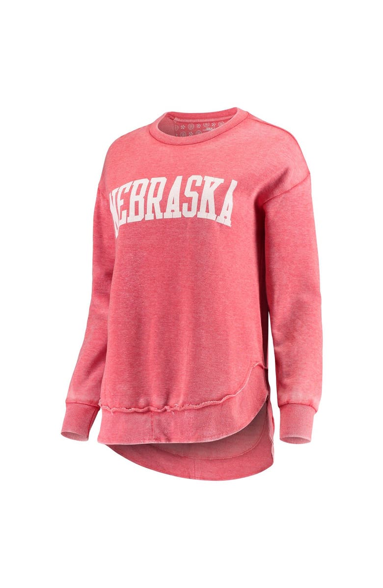 PRESSBOX Women's Pressbox Scarlet Nebraska Huskers Vintage Wash Pullover Sweatshirt, Alternate, color, Scarlet