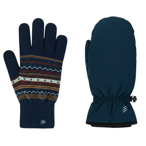 The Extreme Weather 2-pack waterproof plush lined mitten and knit glove 2-pack