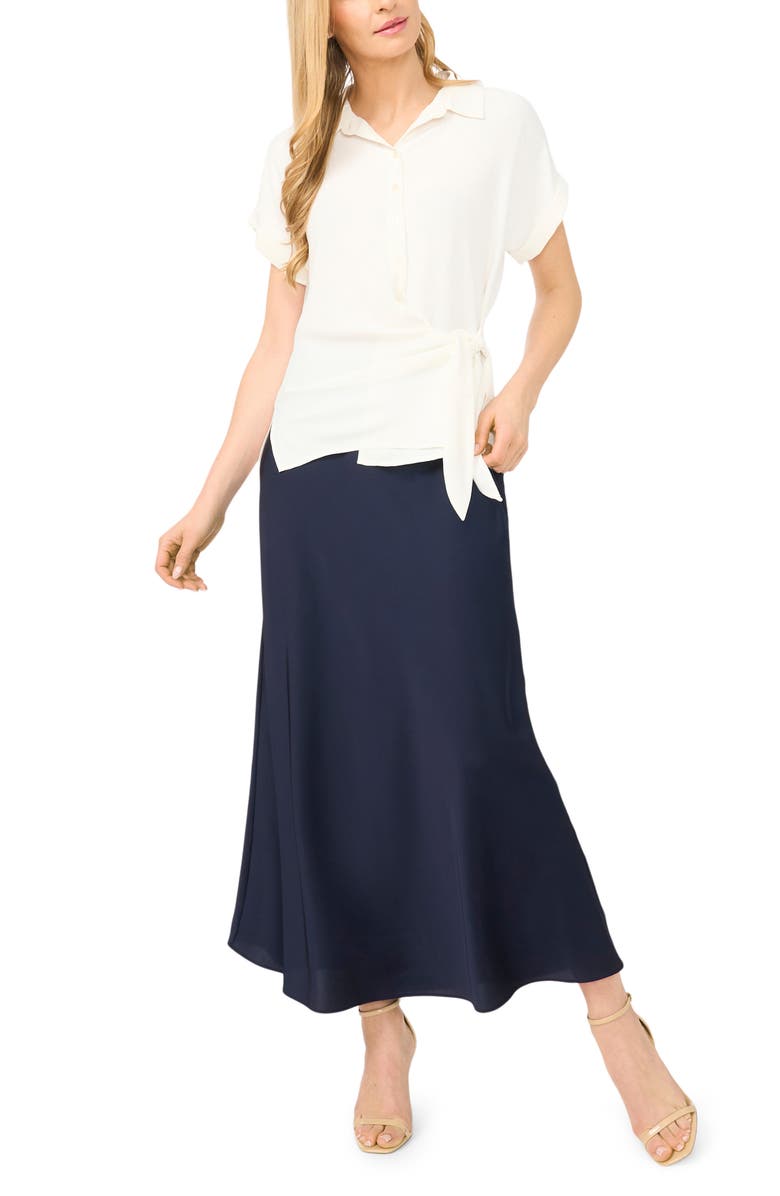 Halogen<sup>®</sup> Asymmetric Tie Front Shirt, Alternate, color, New Ivory