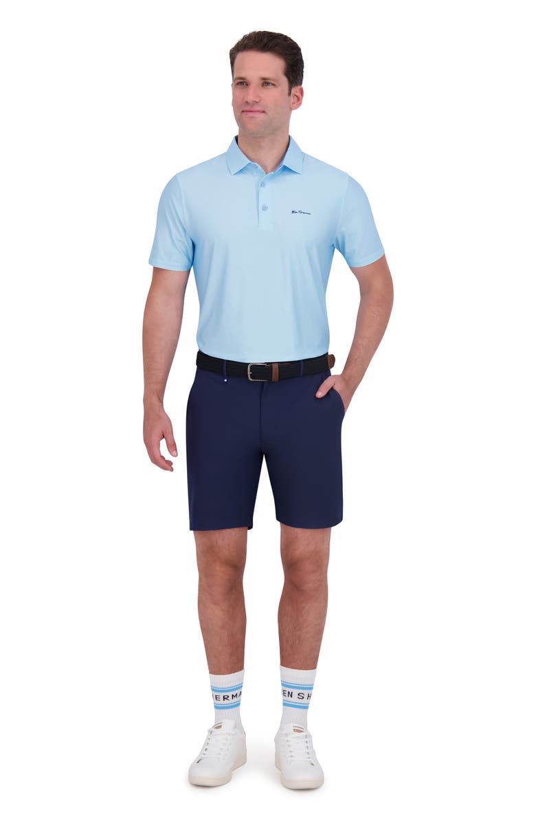 Ben Sherman Collage Solid Stretch Tech Polo, Alternate, color, Light Blue