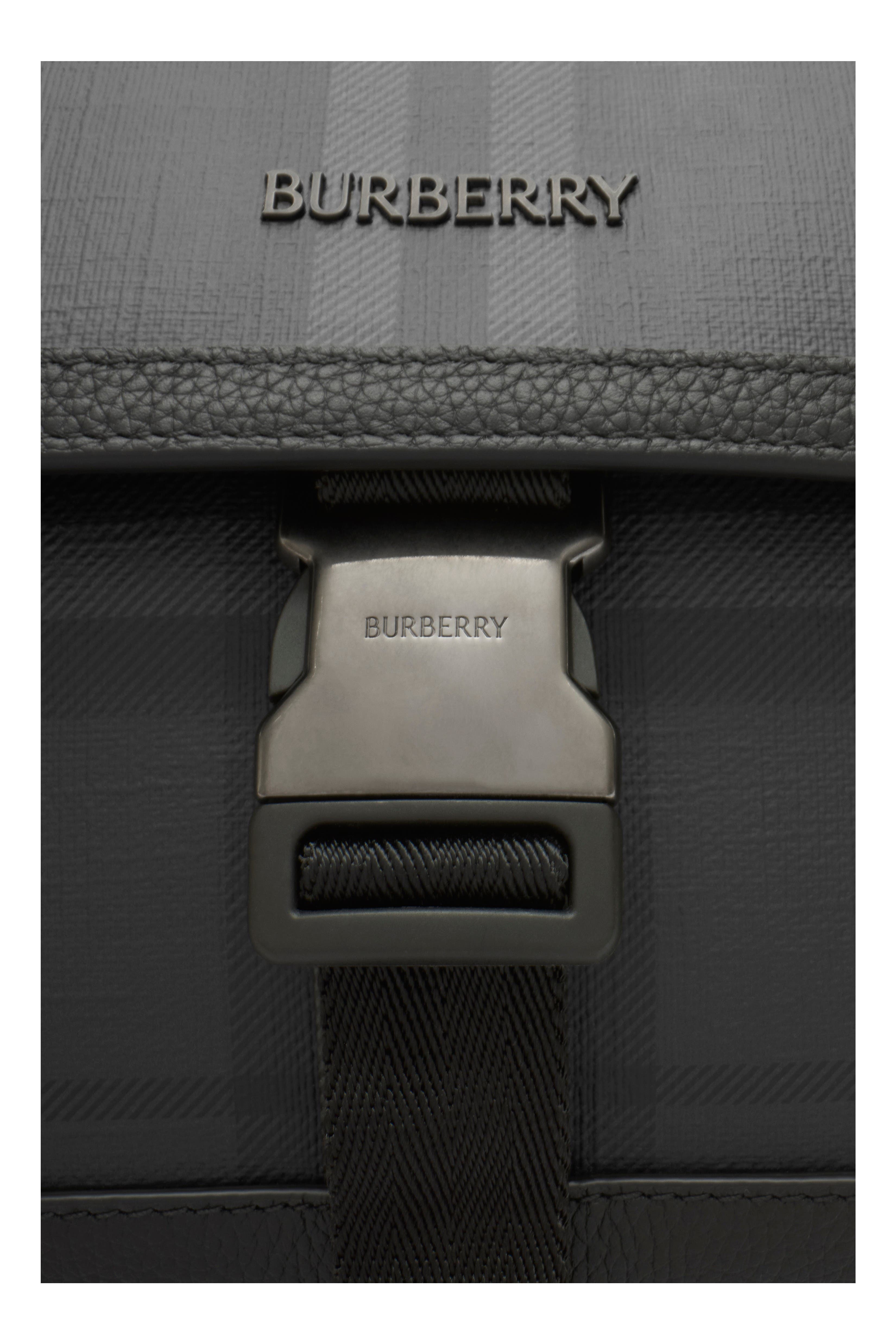 Small City Check Clip Messenger Bag, Alternate, color, Iron grey