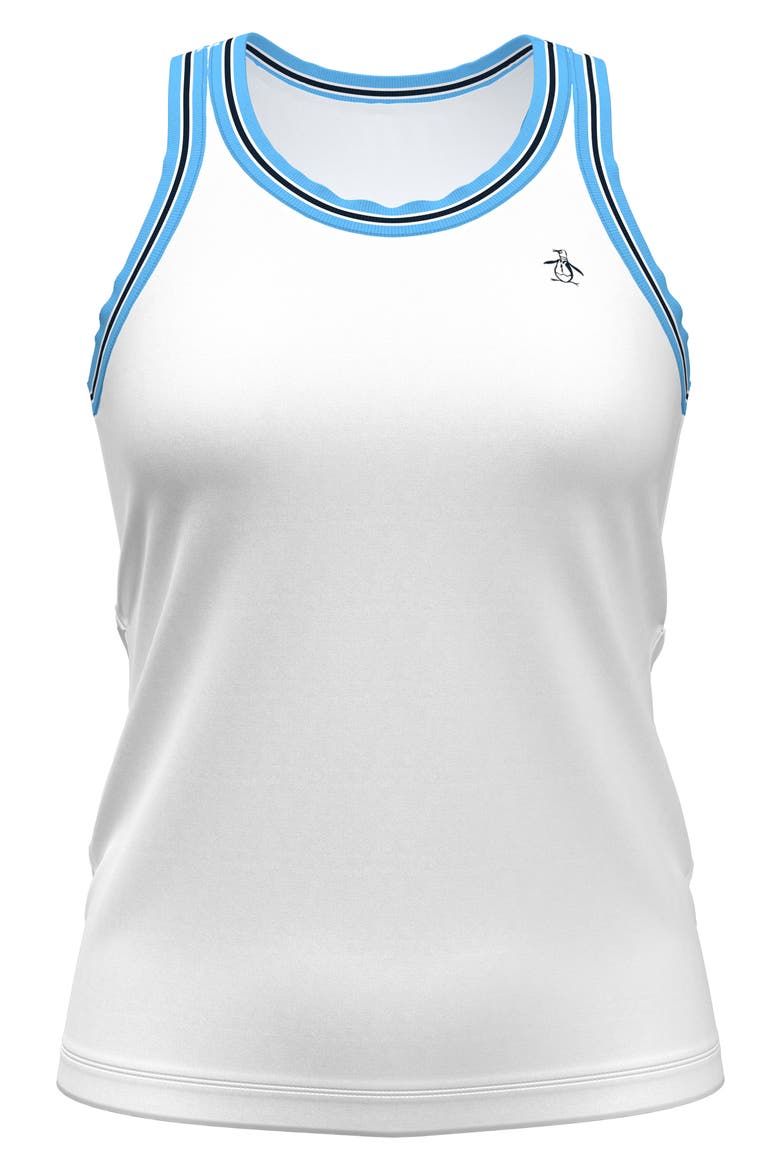Contrast Rib Racerback Tank, Main, color, BRIGHT WHITE