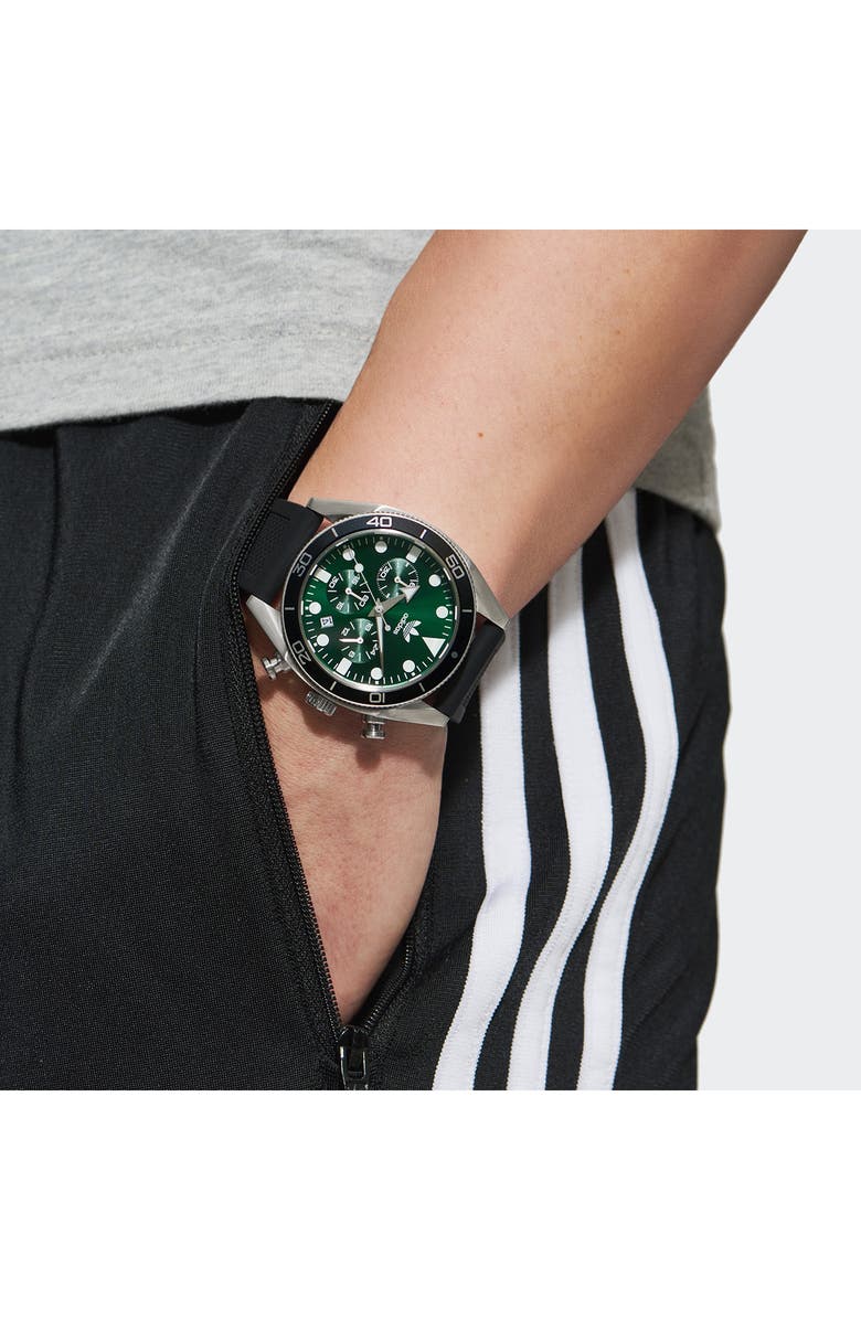 adidas Edition Two Chronograph Silicone Strap Watch, 43mm, Alternate, color, 