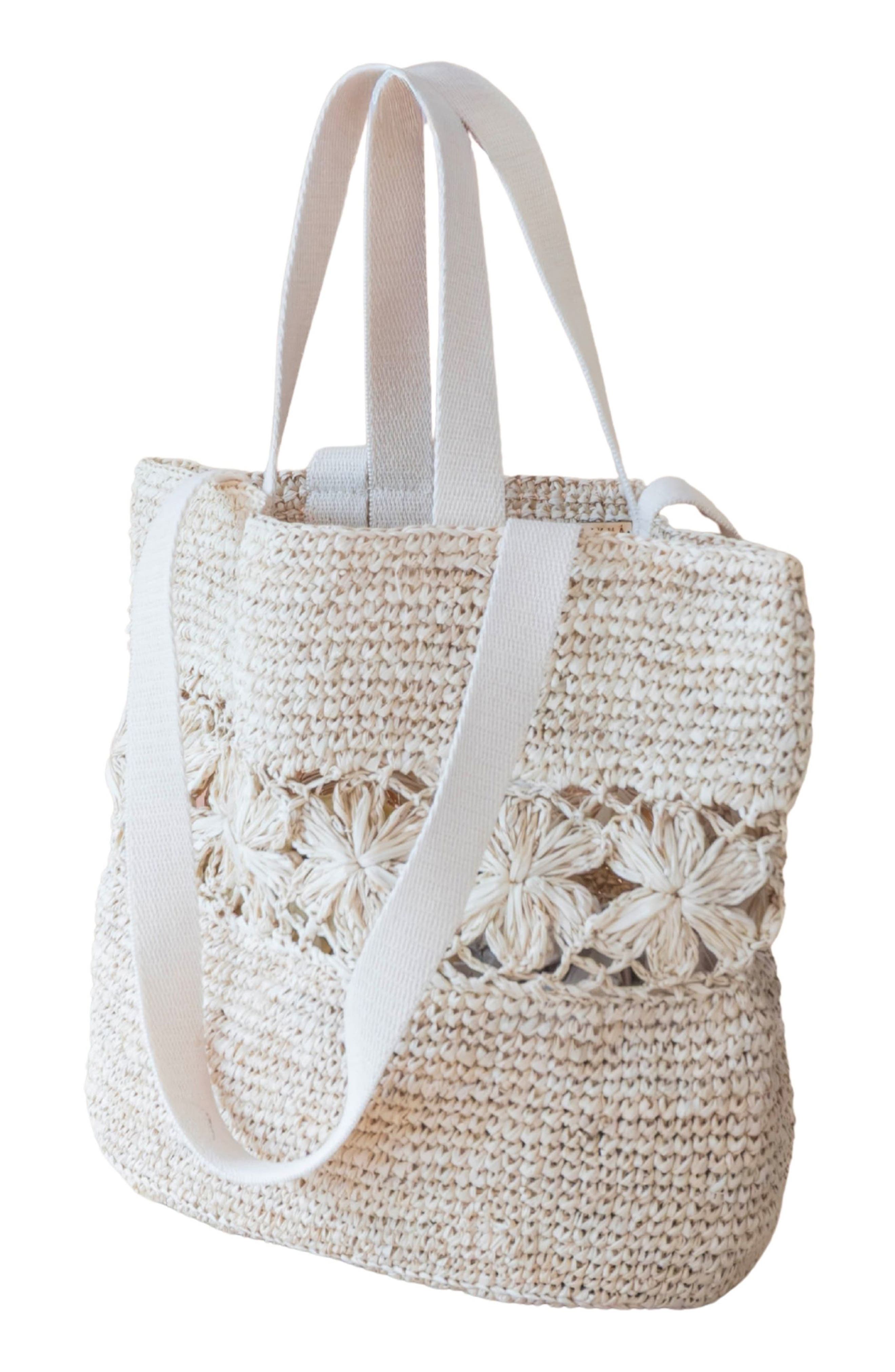 LIKHA Raffia Floral Weave Tote, Alternate, color, 