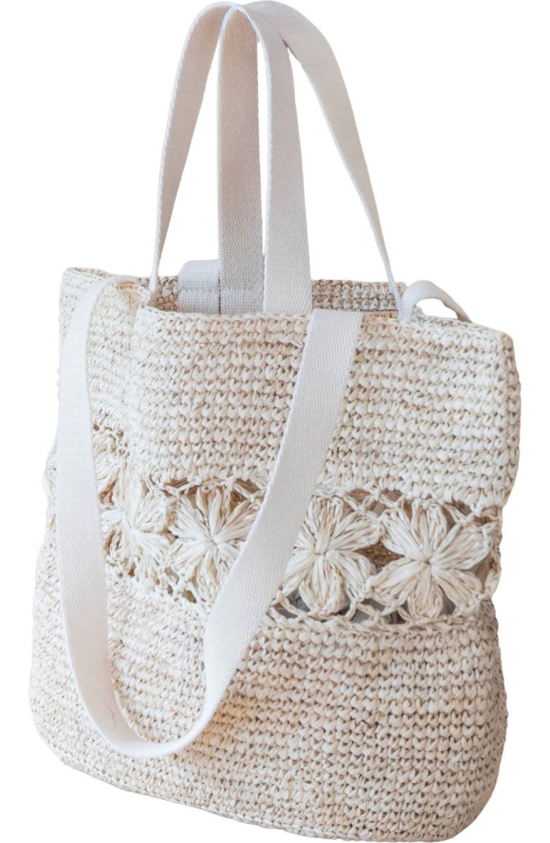 LIKHA Raffia Floral Weave Tote, Alternate, color,