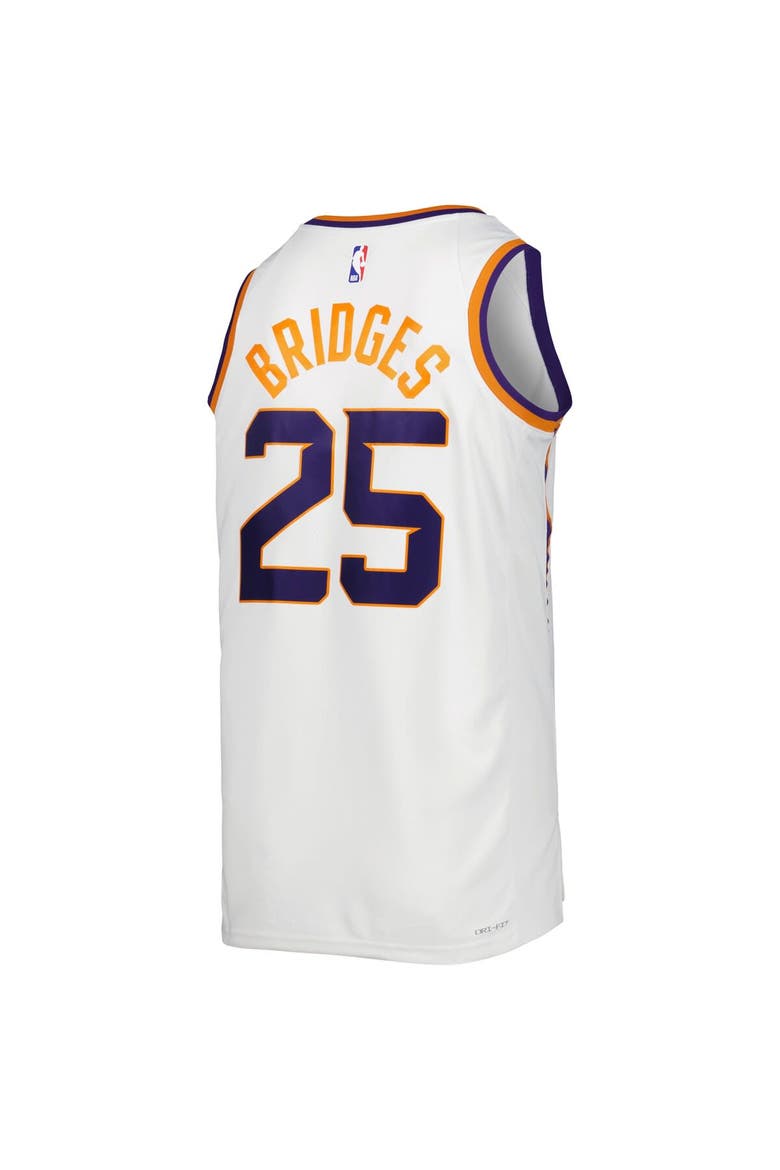 Unisex Nike Mikal Bridges White Phoenix Suns Swingman Jersey - Association Edition, Alternate, color, White
