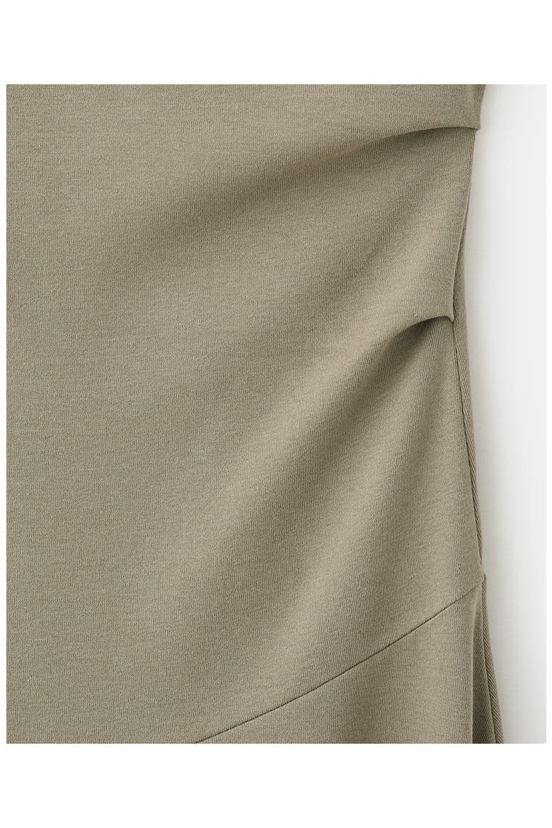 Asymmetric Cut Draped Midi Dress, Alternate, color, KHAKI GREEN