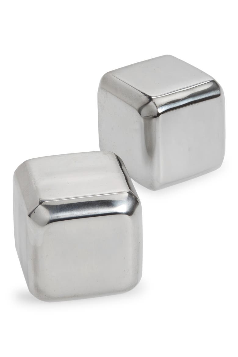 Glacier Rocks Large Cubes in Stainless Steel Set of 2, Main, color, STAINLESS STEEL