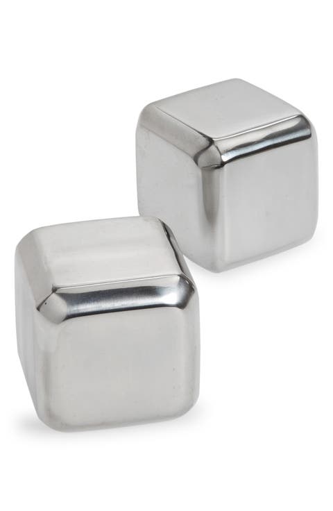 Glacier Rocks Large Cubes in Stainless Steel Set of 2
