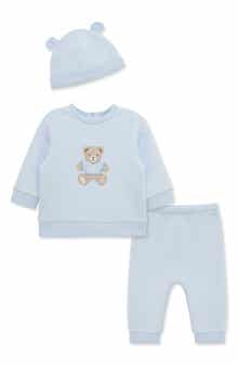 Bear Quilted Top, Pants & Hat Set