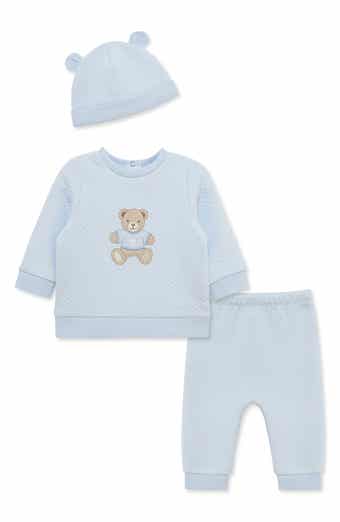Bear Quilted Top, Pants & Hat Set