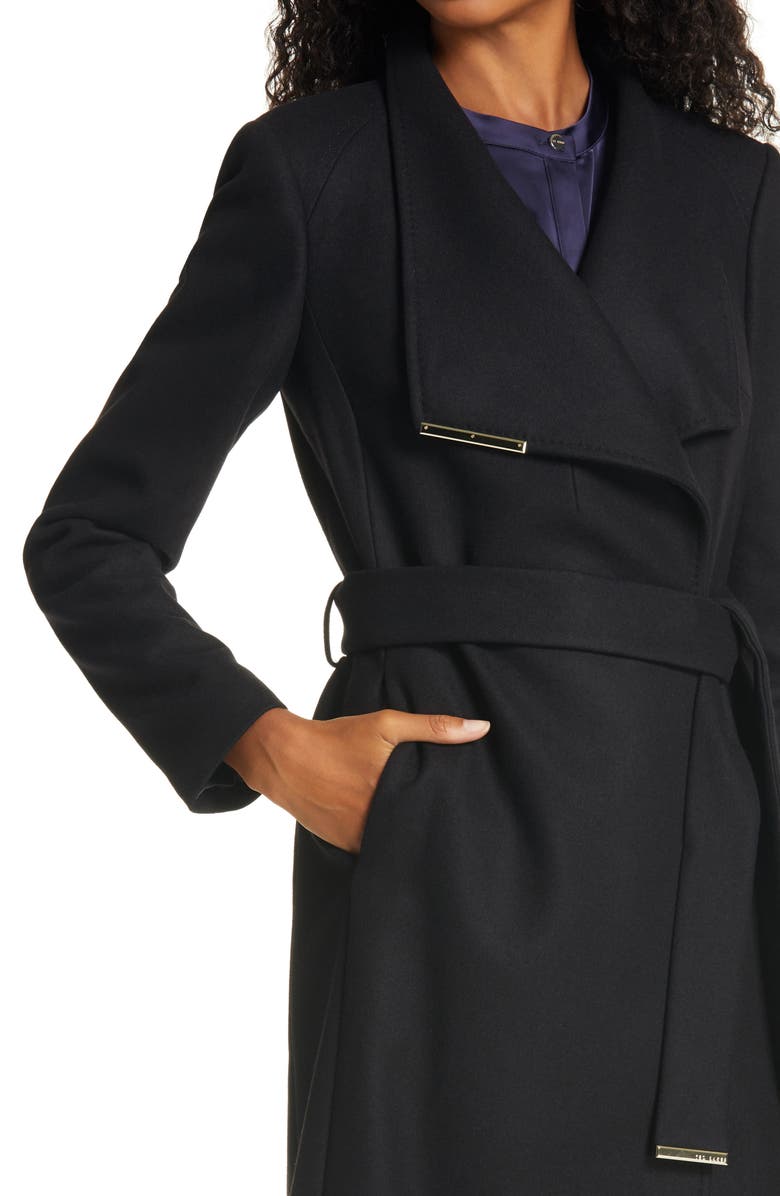 Ted Baker London Rose Wool & Cashmere Blend Wrap Coat, Alternate, color,