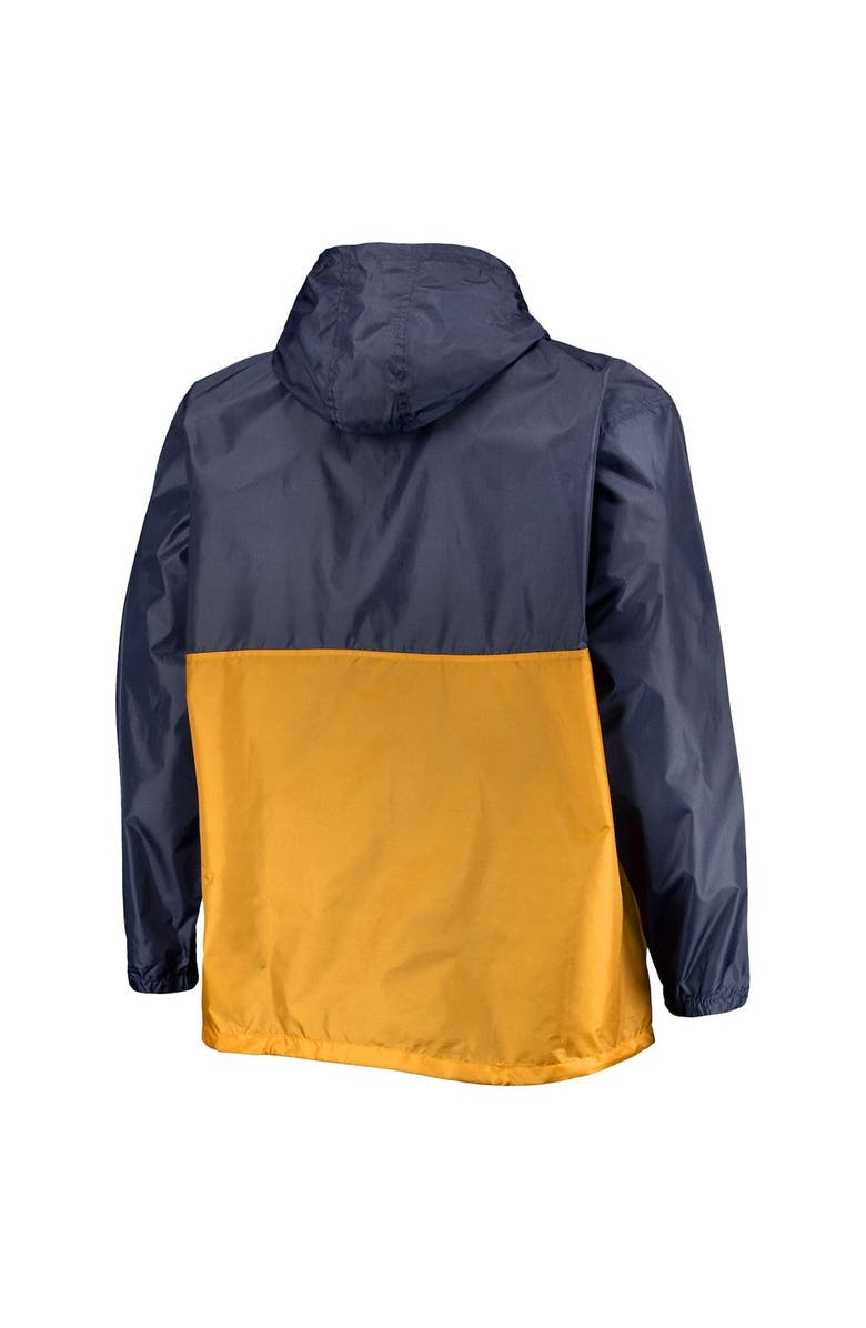 PROFILE Men's Navy/Gold Milwaukee Brewers Big & Tall Split Body Anorak Half-Zip Jacket, Alternate, color, 