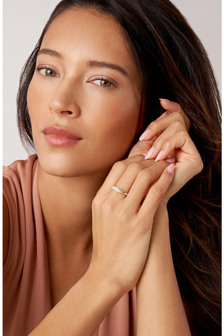 Caviar Lux Double X Diamond Pavé Ring, Alternate, color, TWO TONE/ DIAMOND