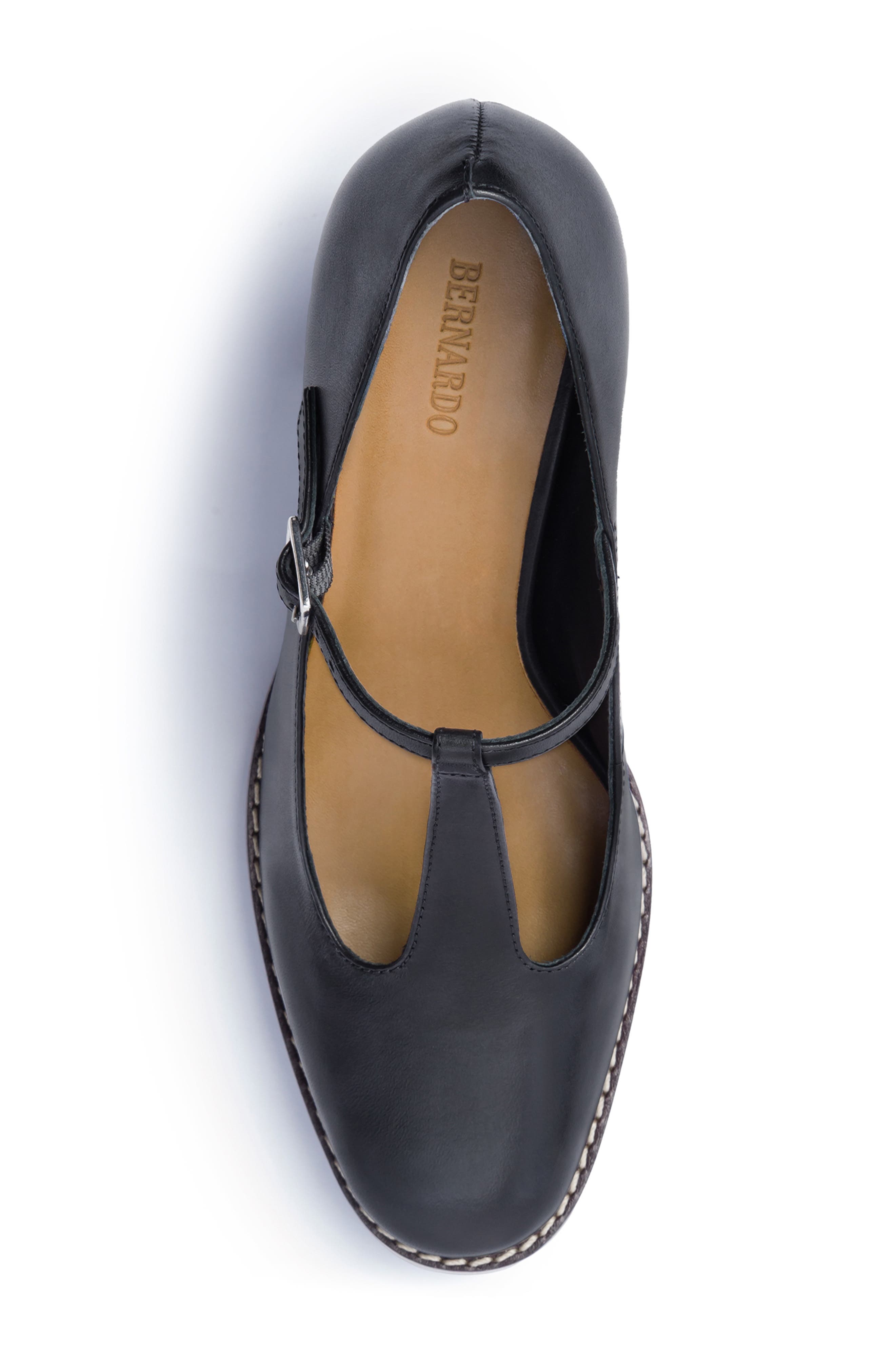 Noto T-Strap Pump, Alternate, color, BLACK GLOVE LEATHER