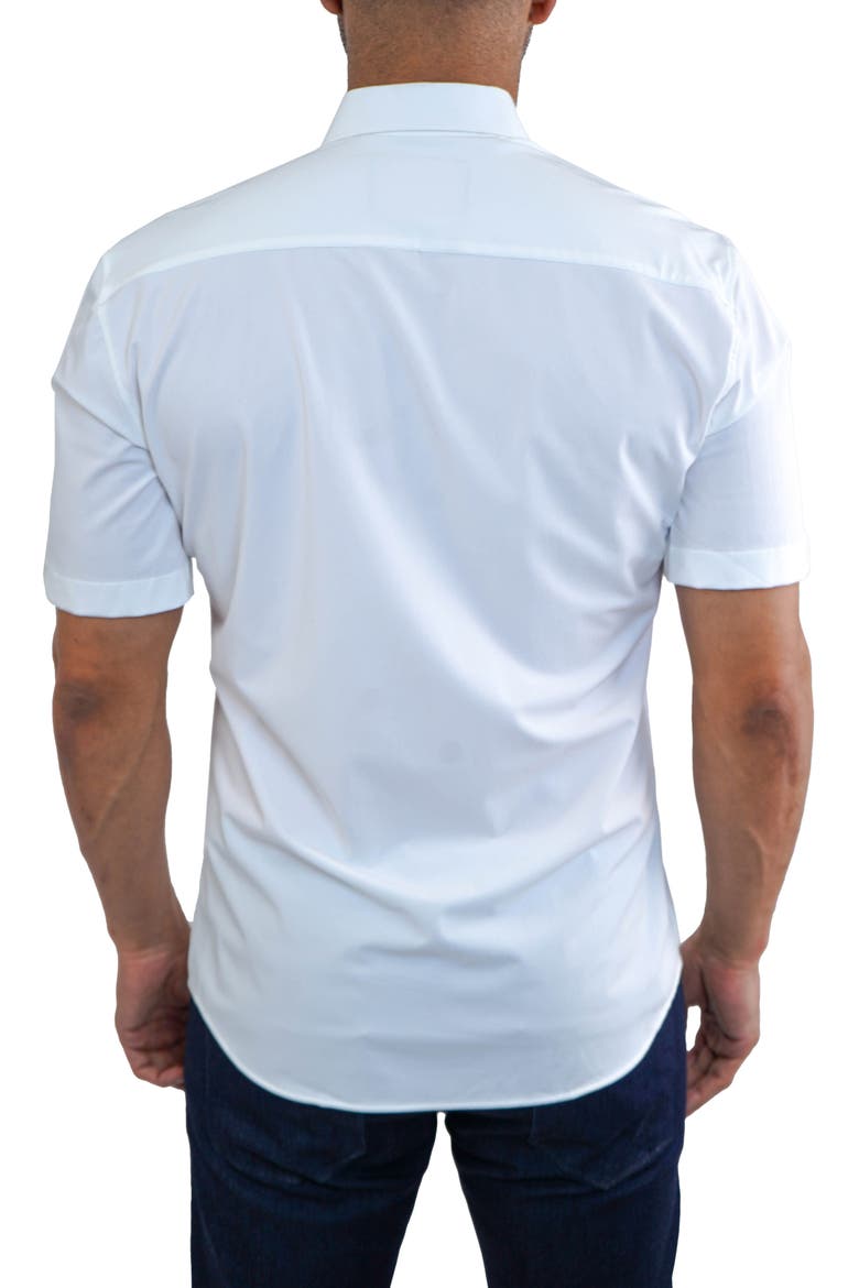 Galileo Stretchcore Short Sleeve Performance Button-Up Shirt, Alternate, color, WHITE