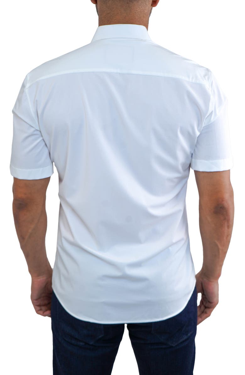 Maceoo Galileo Stretchcore Short Sleeve Performance Button-Up Shirt, Alternate, color, White