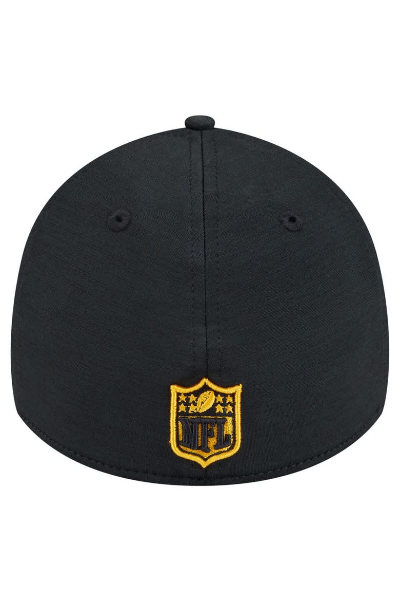 Men's New Era  Black Pittsburgh Steelers Stripes 39THIRTY Flex Hat, Alternate, color, Black
