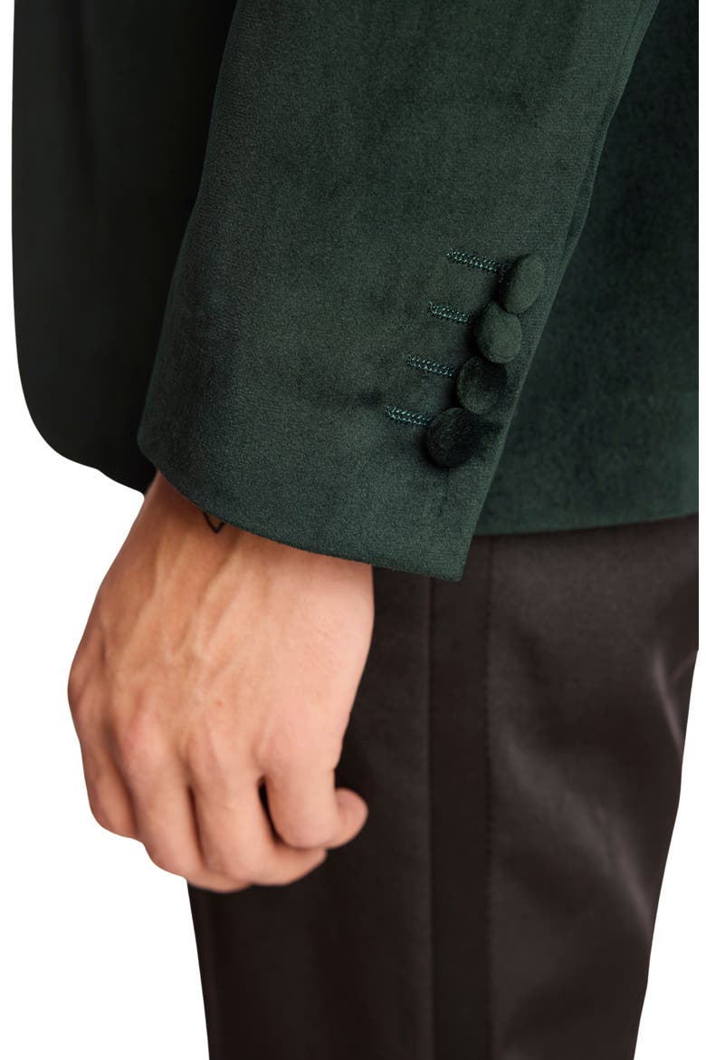 Kyle Slim Fit Velvet Dinner Jacket, Alternate, color, DARK GREEN VELVET