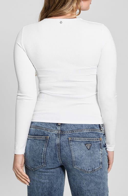Guess Toni Cutout Rib Top In White