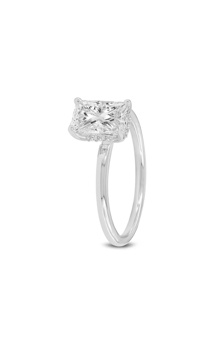 LuvMyJewelry Ahlam 14K White Gold Radiant Cut Lab Grown Diamond Hidden Halo Engagement Ring - 1.55 Ct, Alternate, color, 14K White Gold