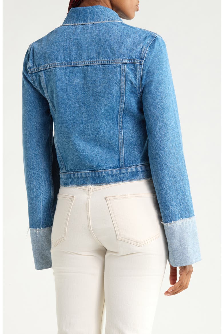Cuffed Crop Denim Jacket, Alternate, color, UNIVERSAL
