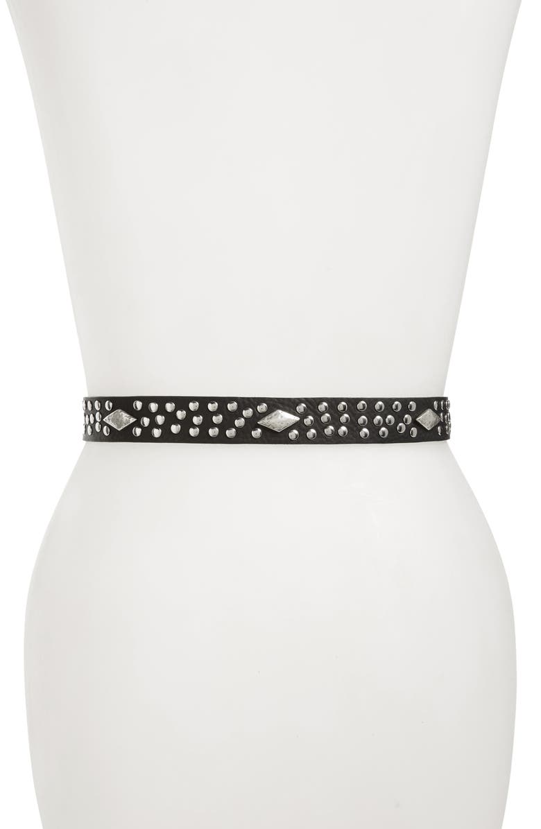 Isabel Marant Zalli Studded Leather Belt, Alternate, color, 