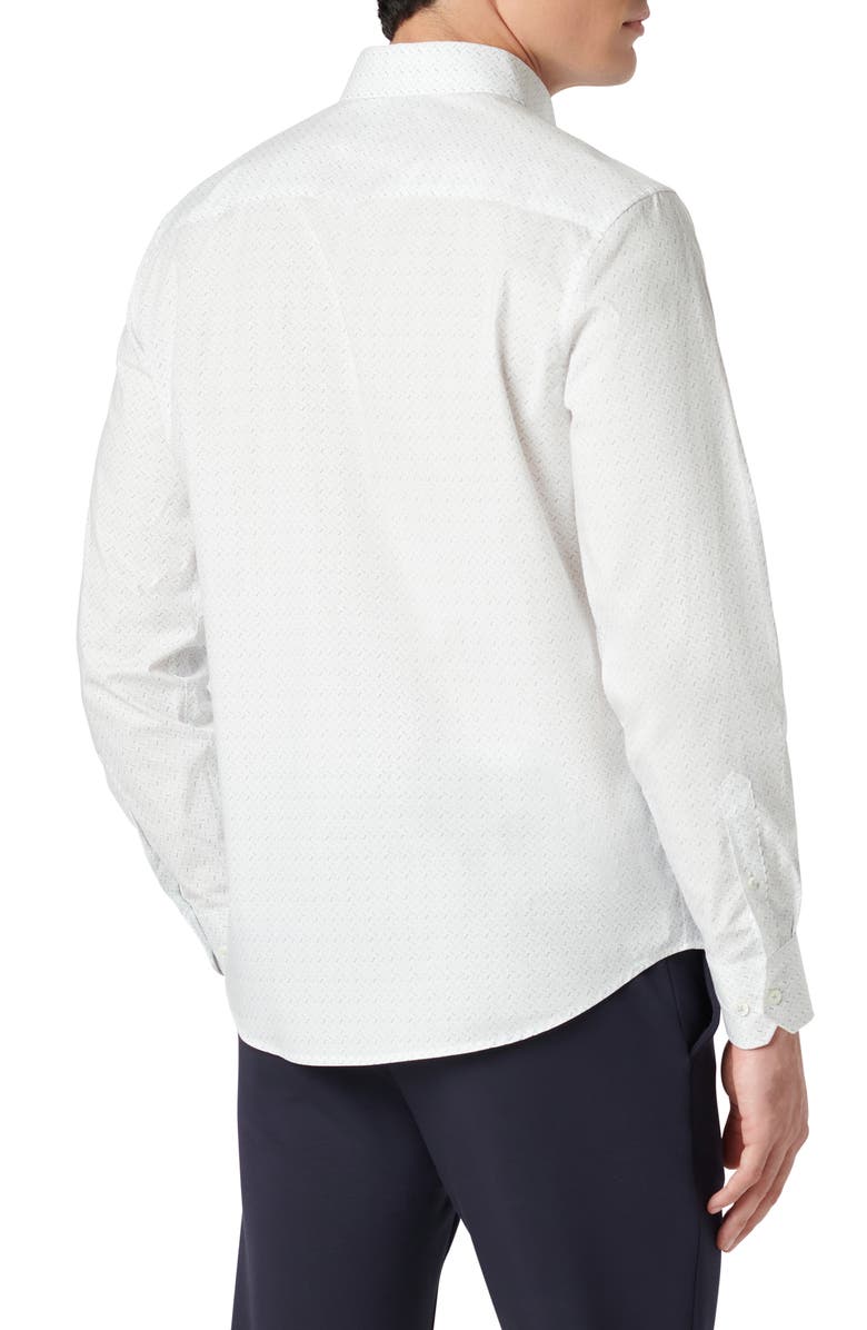 Bugatchi Karl Shaped Fit Button-Up Shirt, Alternate, color, White
