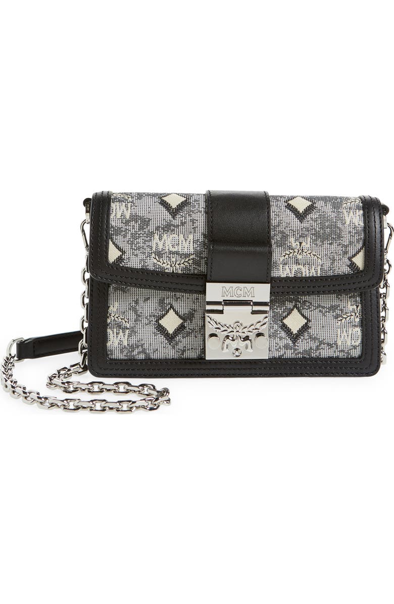 MCM Gretl Vintage Jacquard Monogram Crossbody Handbag, Main, color,