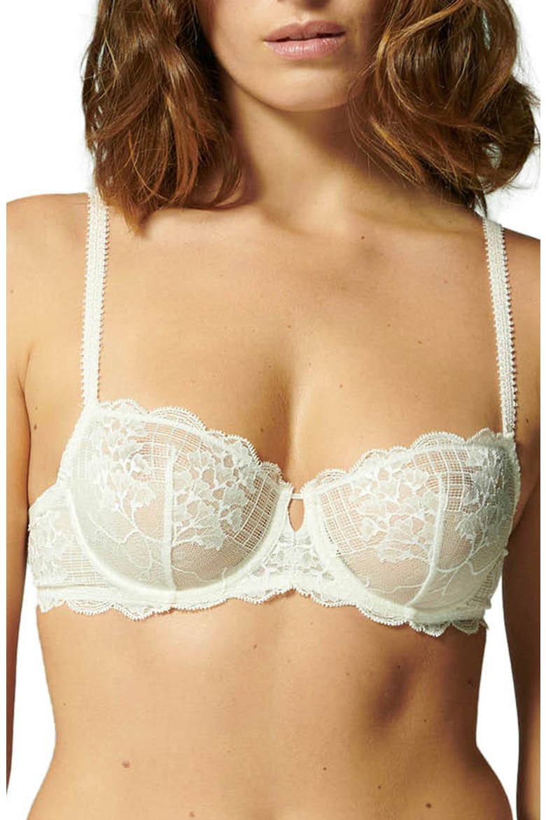 Reve Sheer Underwire Demi Cup Bra, Main, color, SAKURA PINK