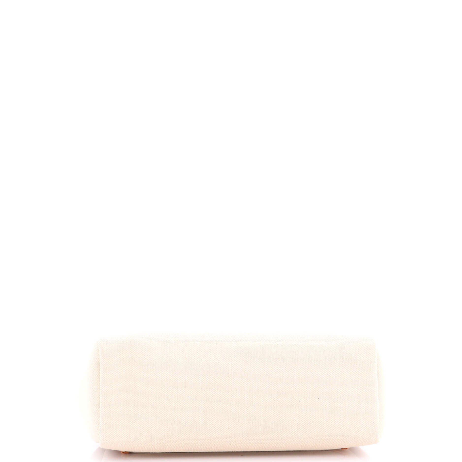 Pre-Owned Hermes Herbag Zip Leather and Toile 31, Alternate, color, Beton