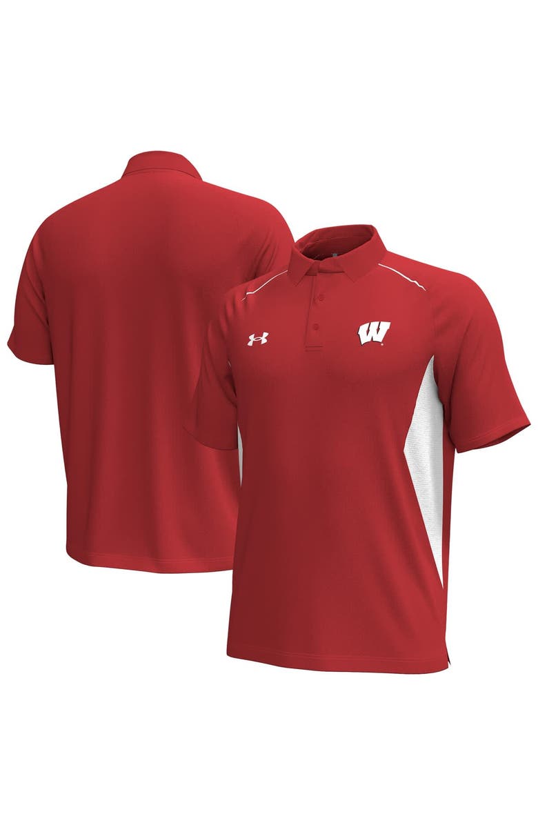 Under Armour Men's Under Armour  Red Wisconsin Badgers Title Performance Polo, Alternate, color, Red