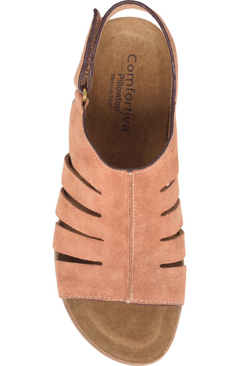 Comfortiva Scottie Slingback Wedge Sandal, Alternate, color, Luggage