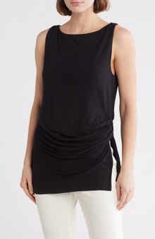PATRIZIA LUCA Side Ruched Sleeveless Top