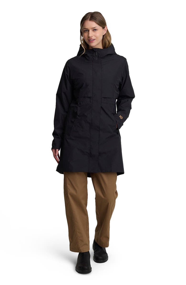 tentree Nimbus Long Rain Jacket, Alternate, color, Meteorite Black