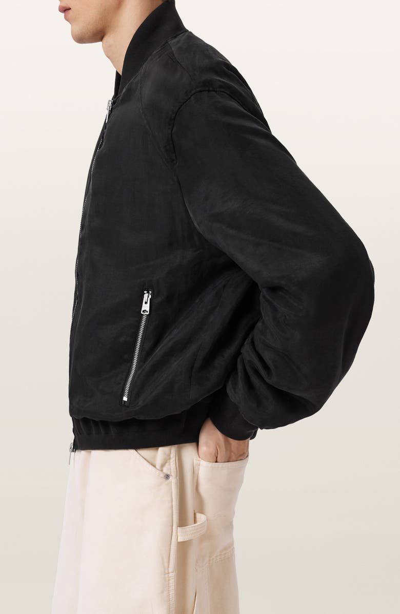AllSaints Nyx Bomber Jacket, Alternate, color, Black