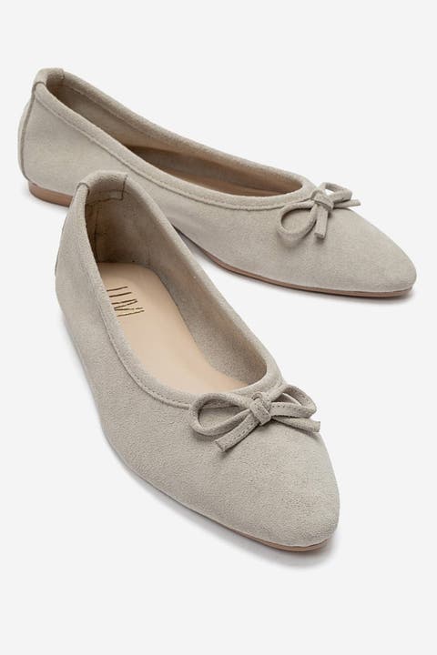 Umiel Leather Bow Ballet Flat