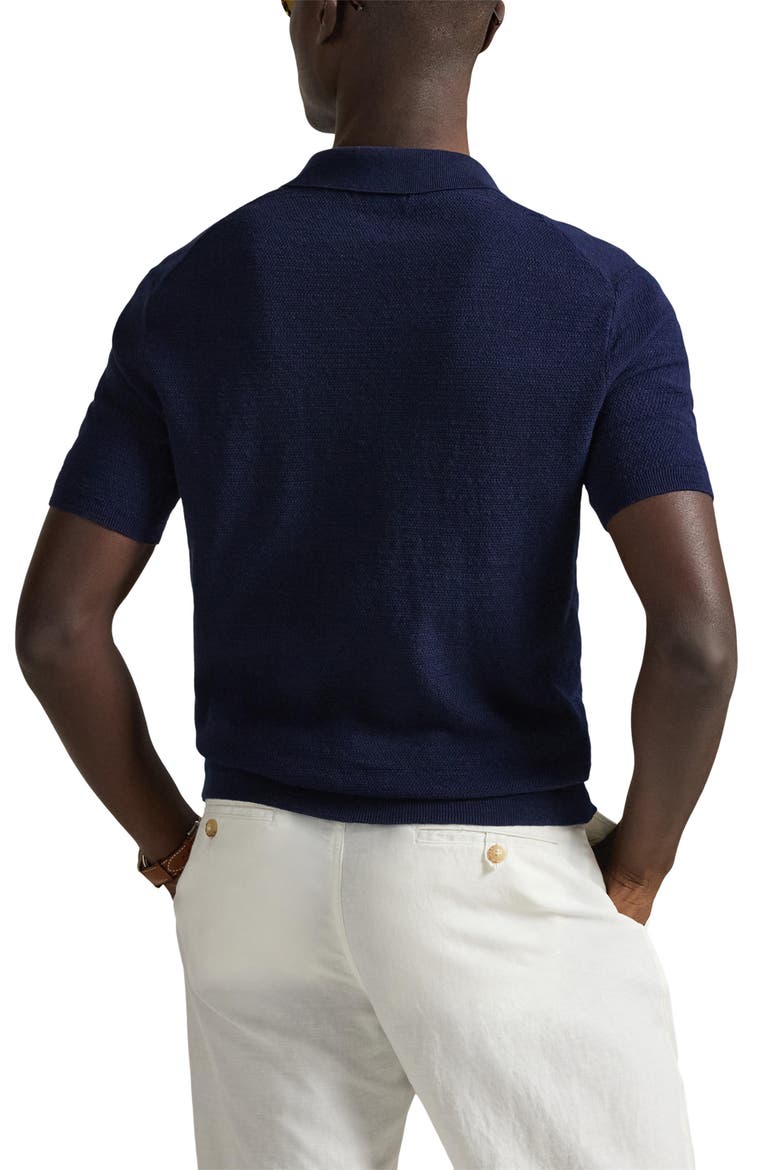 Textured Seed Stitch Cotton & Linen Polo (Men) | Nordstrom