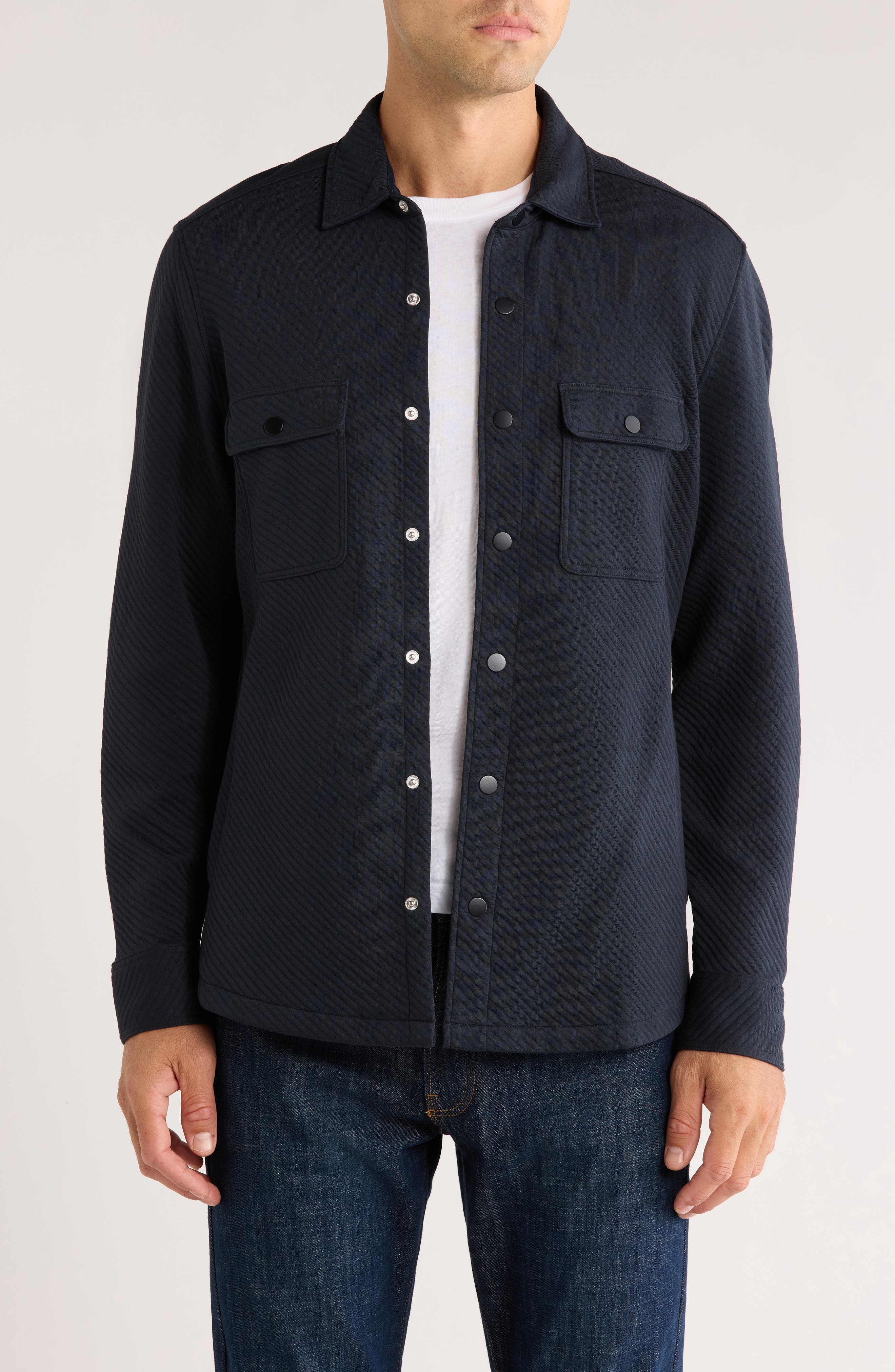 David Donahue Quilted Cotton Overshirt